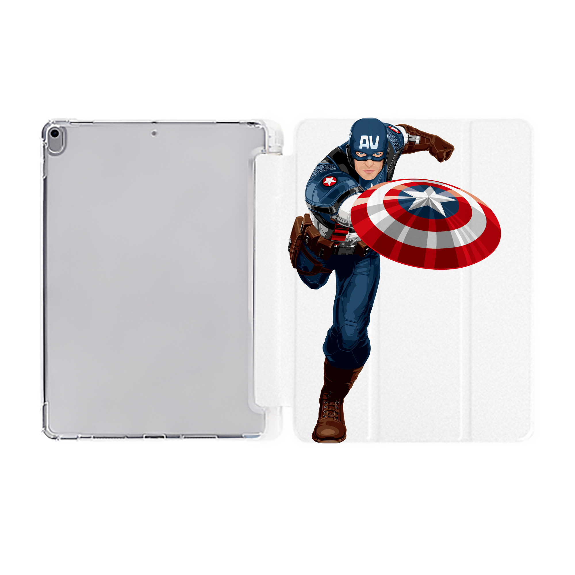 （画像用） アベンジャーズ The Avengers IPad ケース ペン収納付き 三つ折りスタンド PUレザー×シリコン 対応機種9.5/10.5/10.9インチ